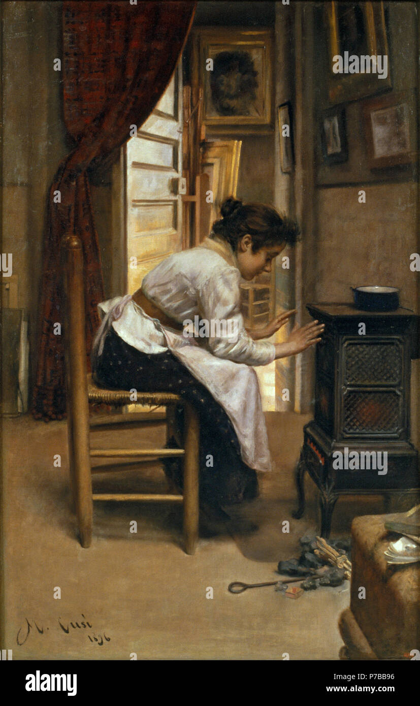 54 Manuel Cusí - Accanto al fuoco - Foto Stock