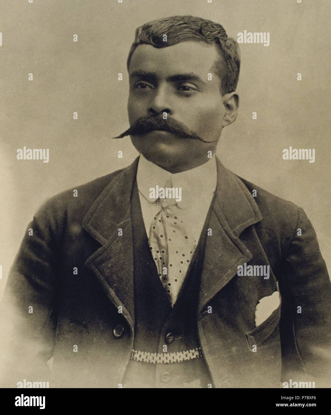 Emiliano Zapata Salazar (1879-1919). Rivoluzionario messicano. Riproduzione fotografica. Foto Stock Emiliano Zapata Salazar (1879-1919). Rivoluzionario messicano. Riproduzione fotografica. Foto Stock