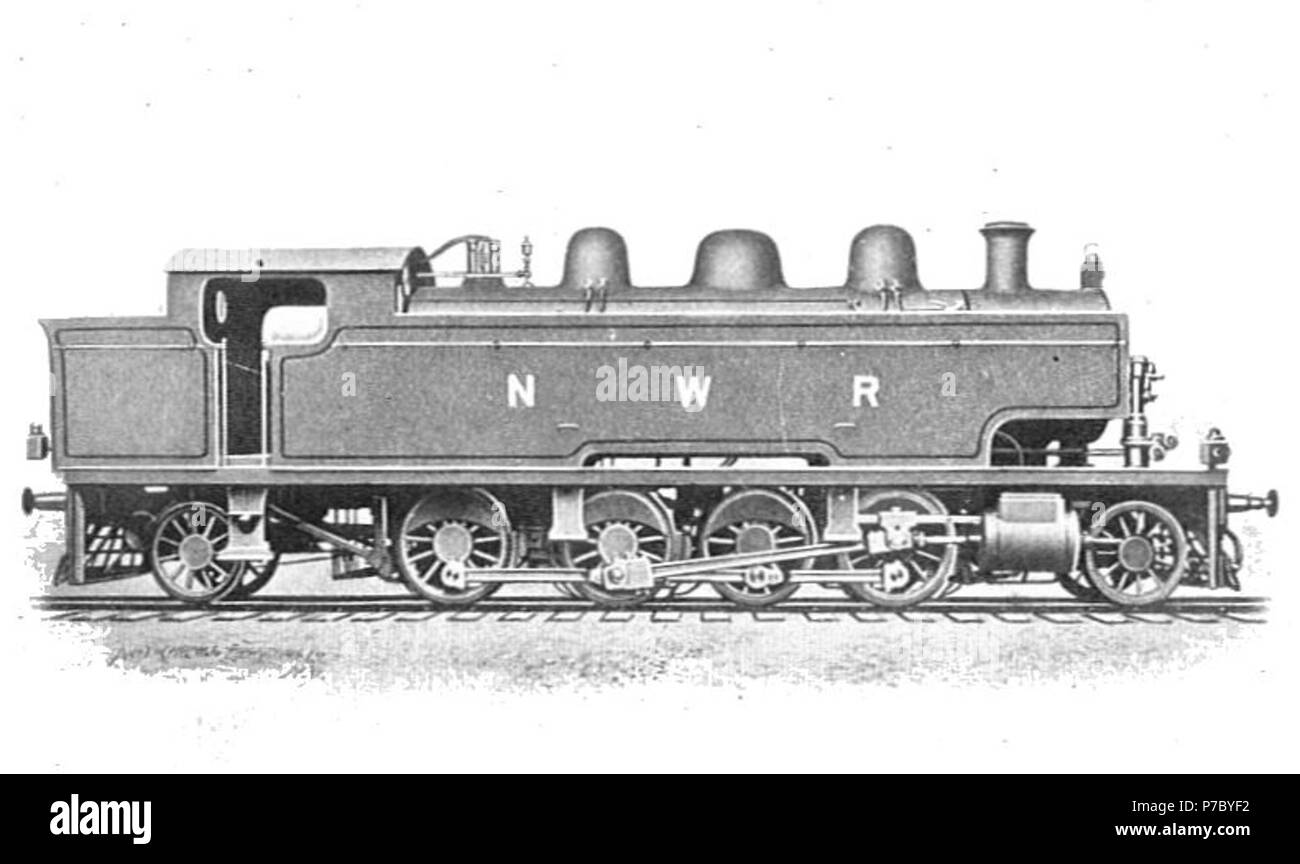 2-8-2 serbatoio locomotiva per Bolan Pass North Western Railway dell India (Howden Boys' Libro di locomotori 1907). Foto Stock