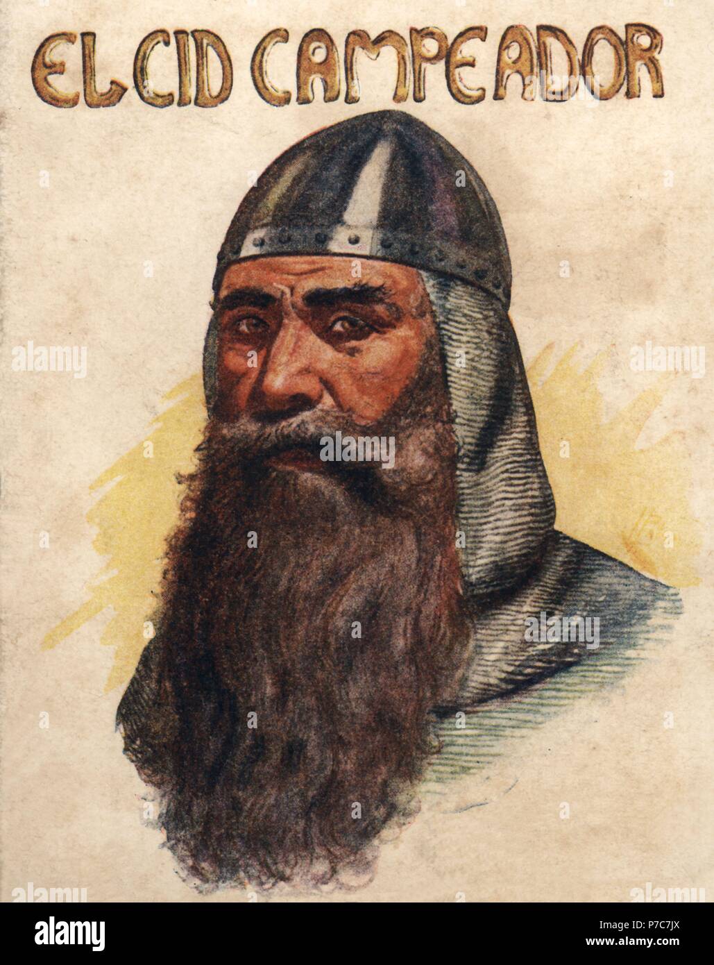 Rodrigo Díaz de Vivar (1043-1099), el Cid Campeador, caballero castellano de la Edad Media. Foto Stock