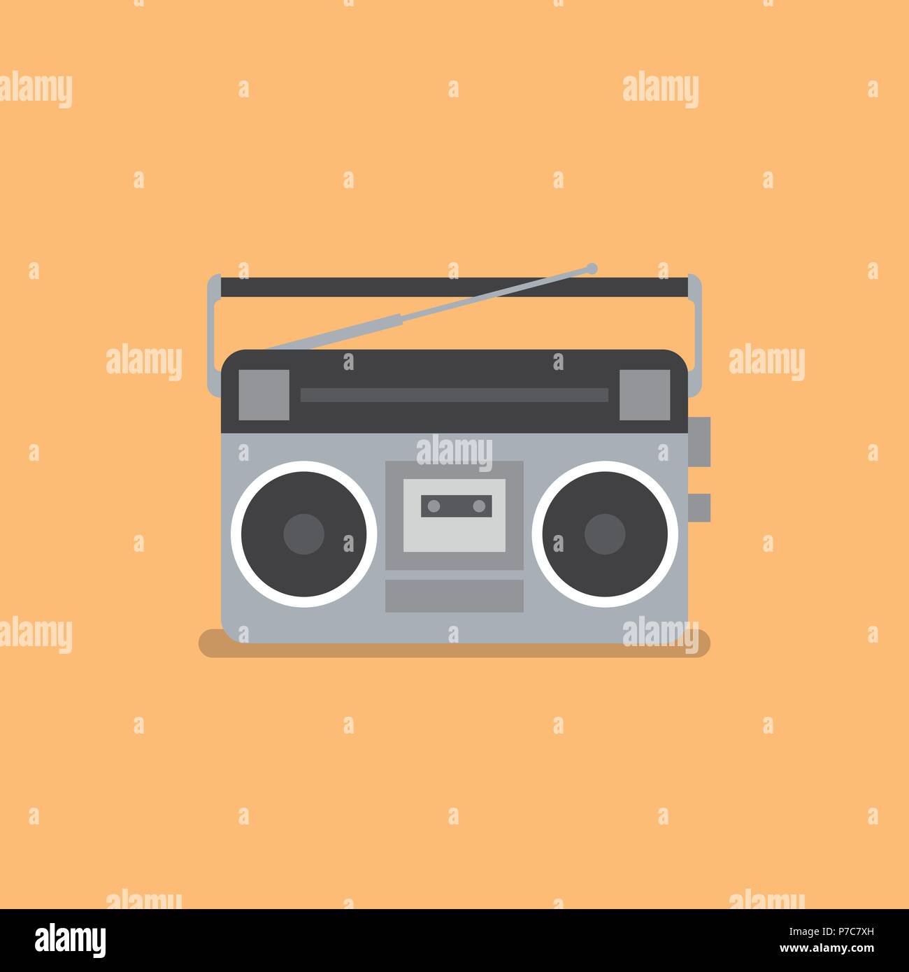 Retrò autoradio e lettore cassette. Illustrazione Vettoriale Illustrazione Vettoriale