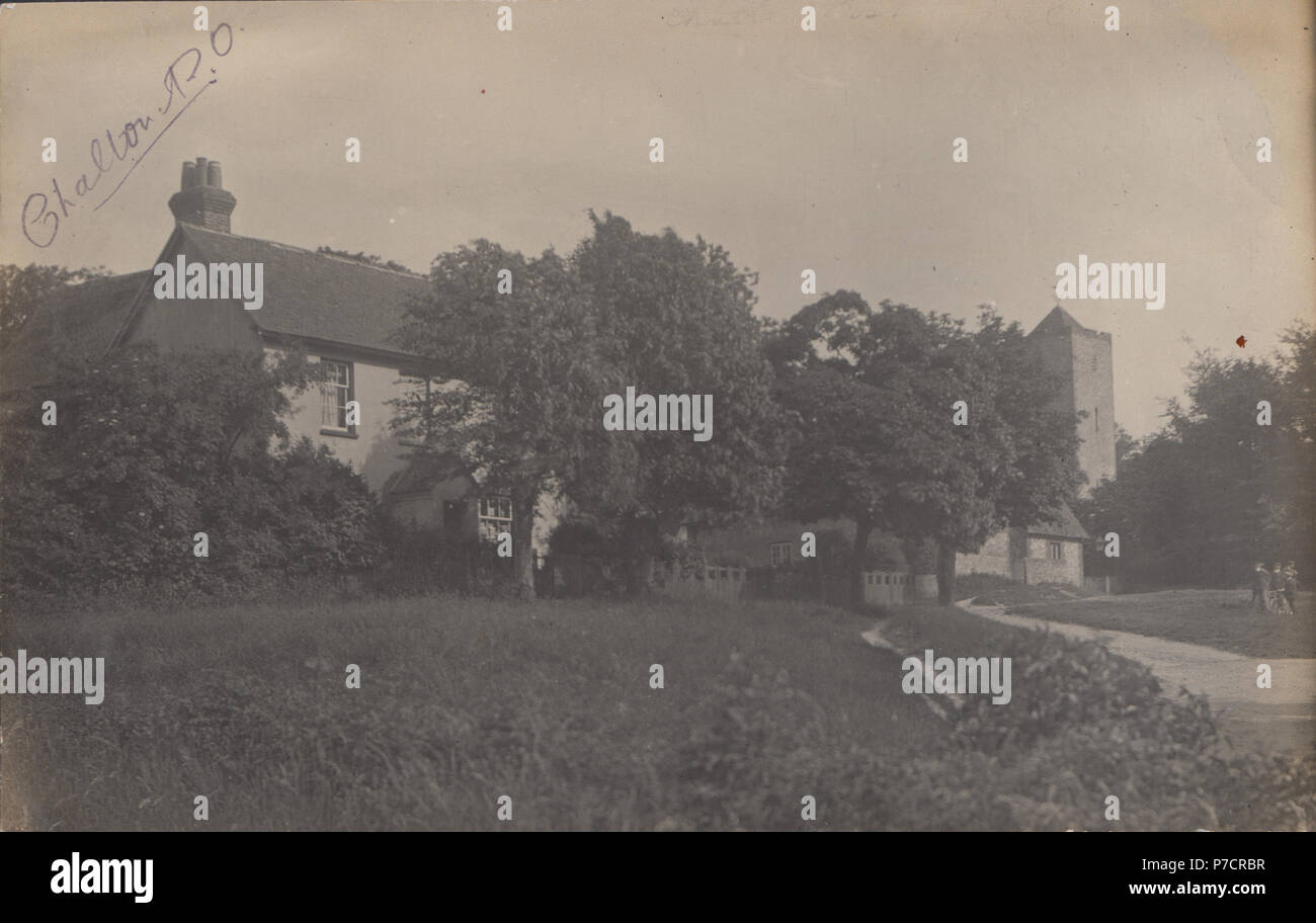 Vintage fotografia reale di Chalton Post Office, Hampshire, Inghilterra, Regno Unito Foto Stock