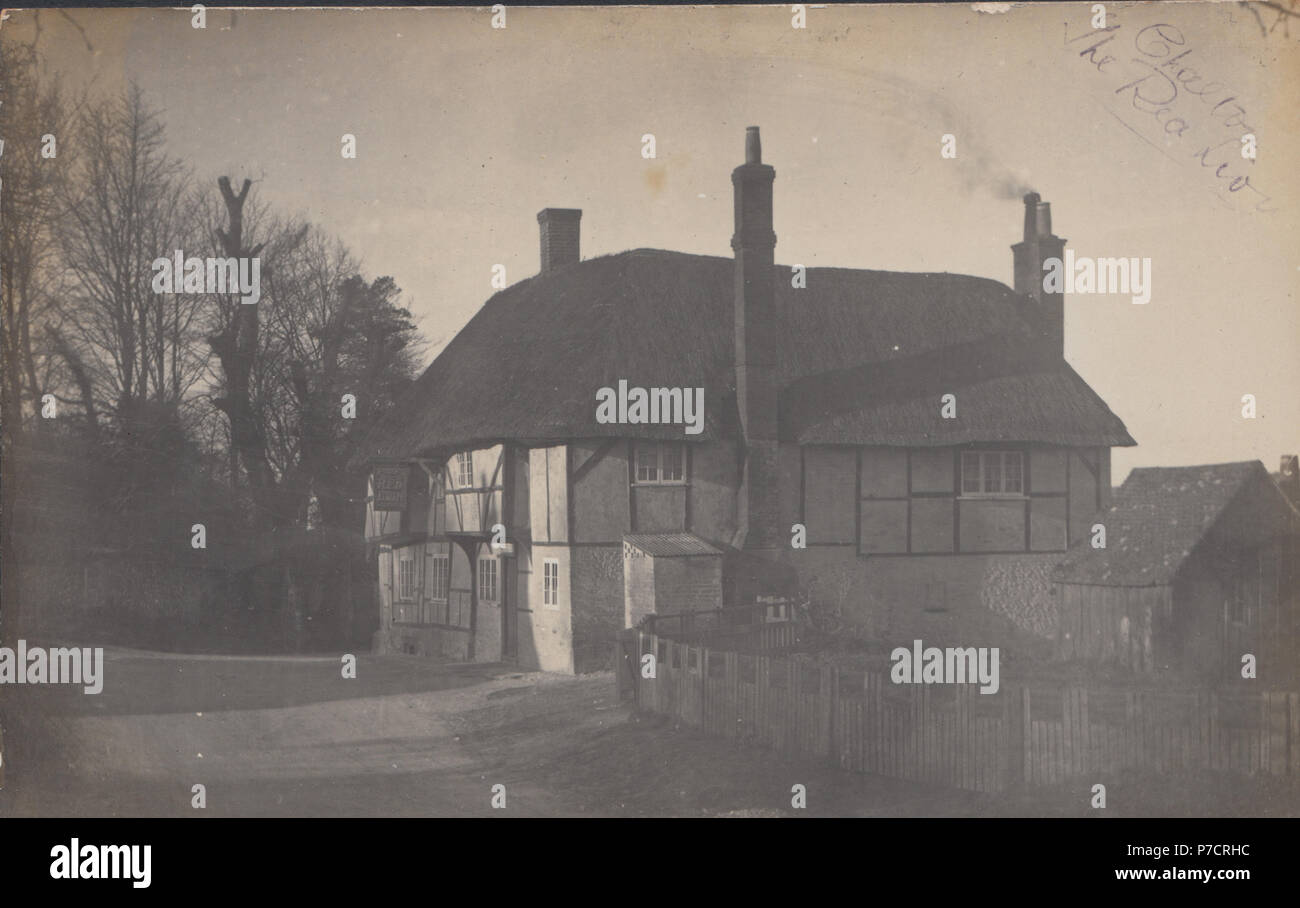 Vintage fotografia reale del Red Lion Inn, Chalton, Hampshire, Inghilterra, Regno Unito Foto Stock