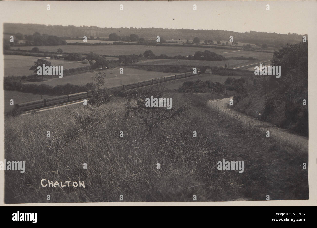 Vintage fotografia reale di Chalton, Hampshire, Inghilterra, Regno Unito Foto Stock