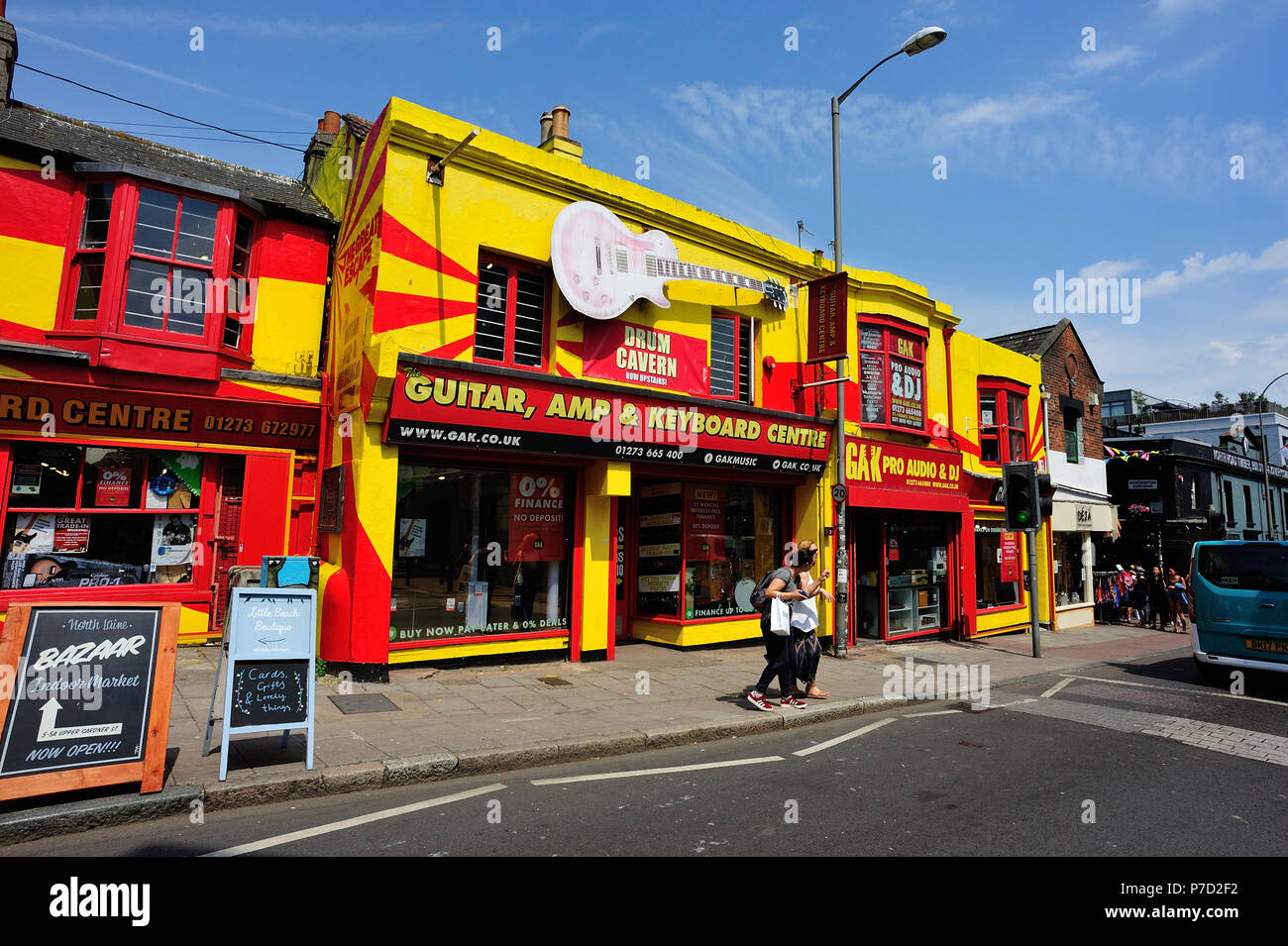Guitar Amp & tastiera nel centro di Brighton, Inglese la cittadina sul mare, Brighton & Hove, East Sussex, England, Regno Unito Foto Stock