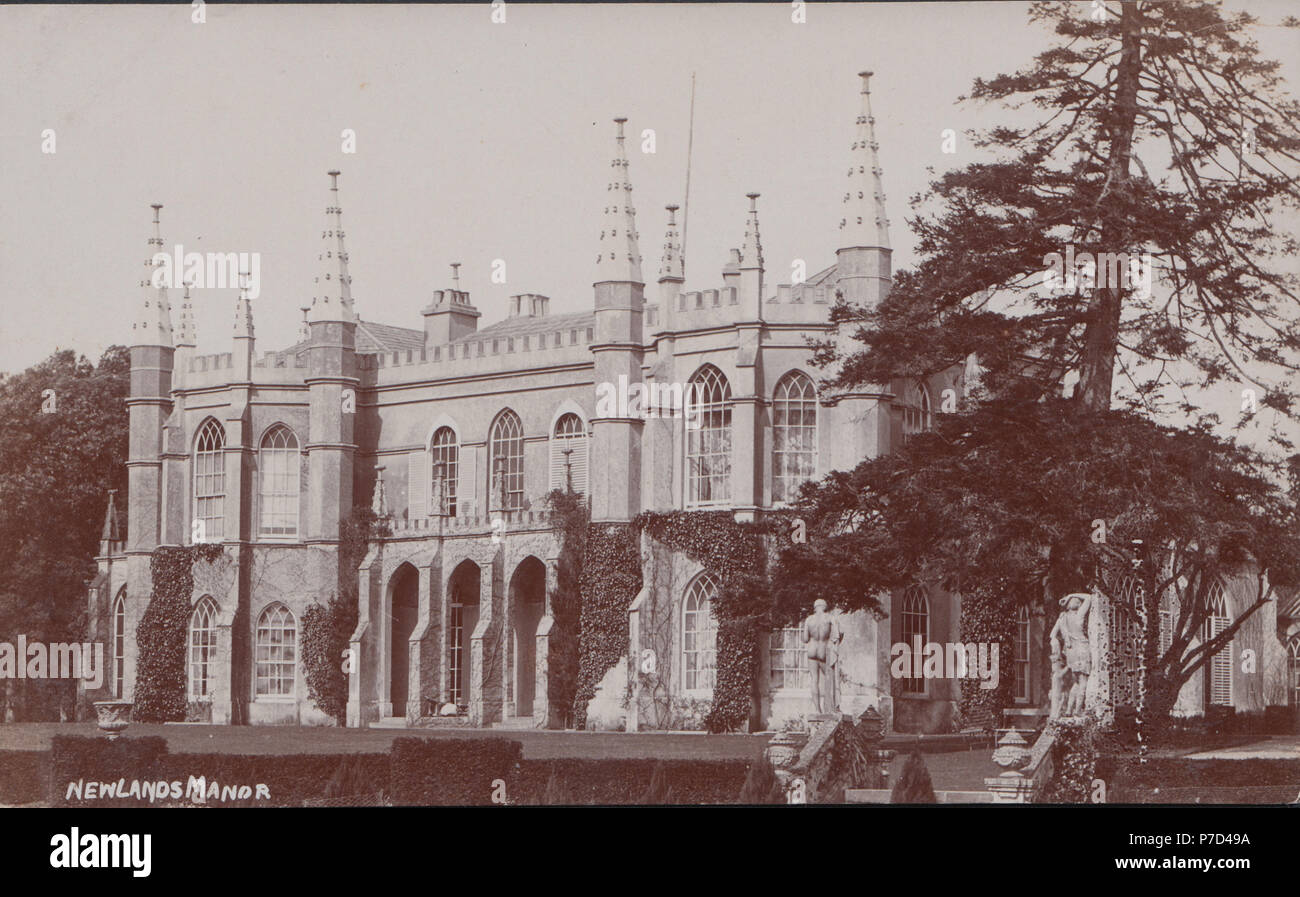 Vintage Fotografia di Newlands Manor, situato tra Everton e Milford On Sea, Hampshire, Regno Unito Foto Stock