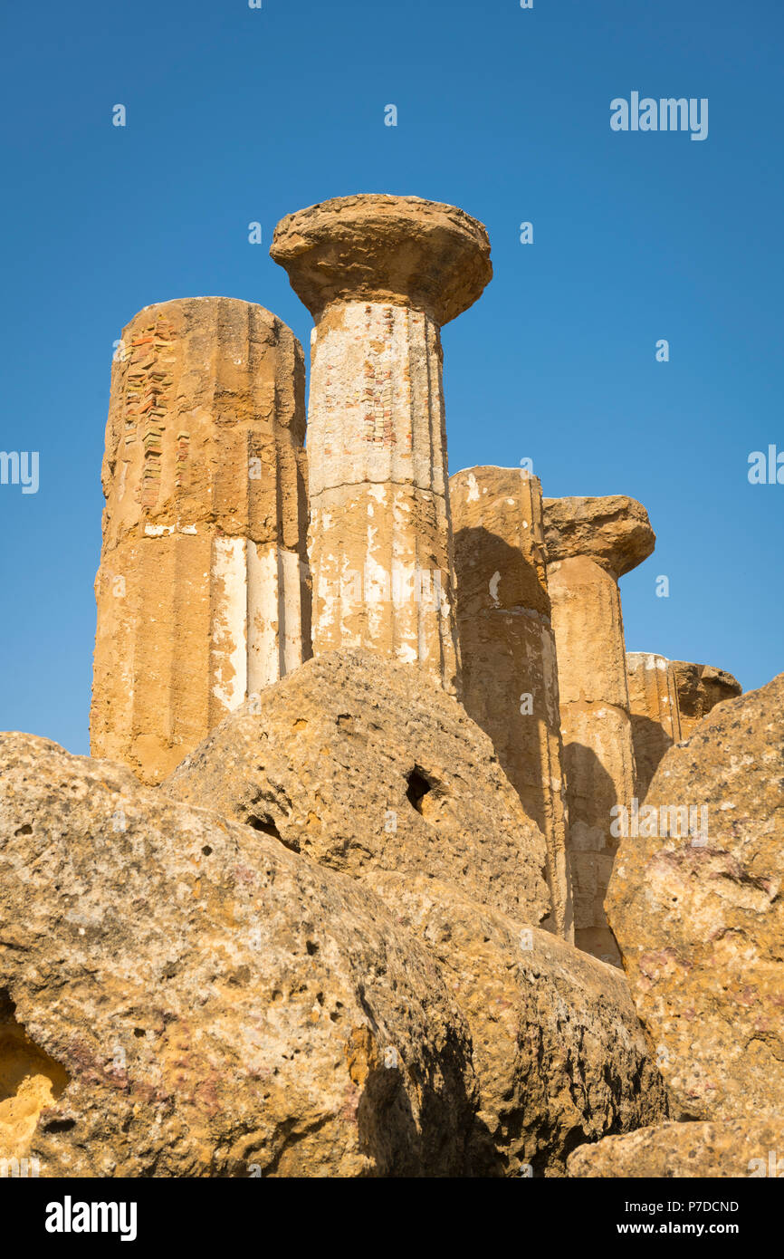 Italia Sicilia Agrigento Valle dei Templi Valle dei Templi start 510 A.C. da coloni di Gela Tempio di Ercole I templi di Eracle Hercules Foto Stock