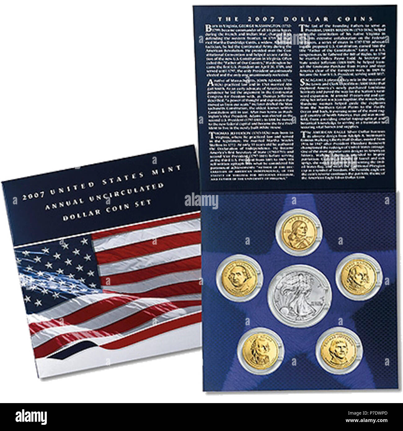 2007 United States Mint annuale dollaro non circola moneta Set. Foto Stock