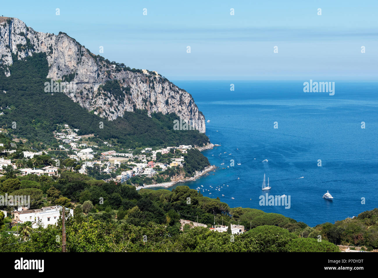 L'isola di Capri, il mar Tirreno e il golfo di Napoli, campania, Italy. Foto Stock