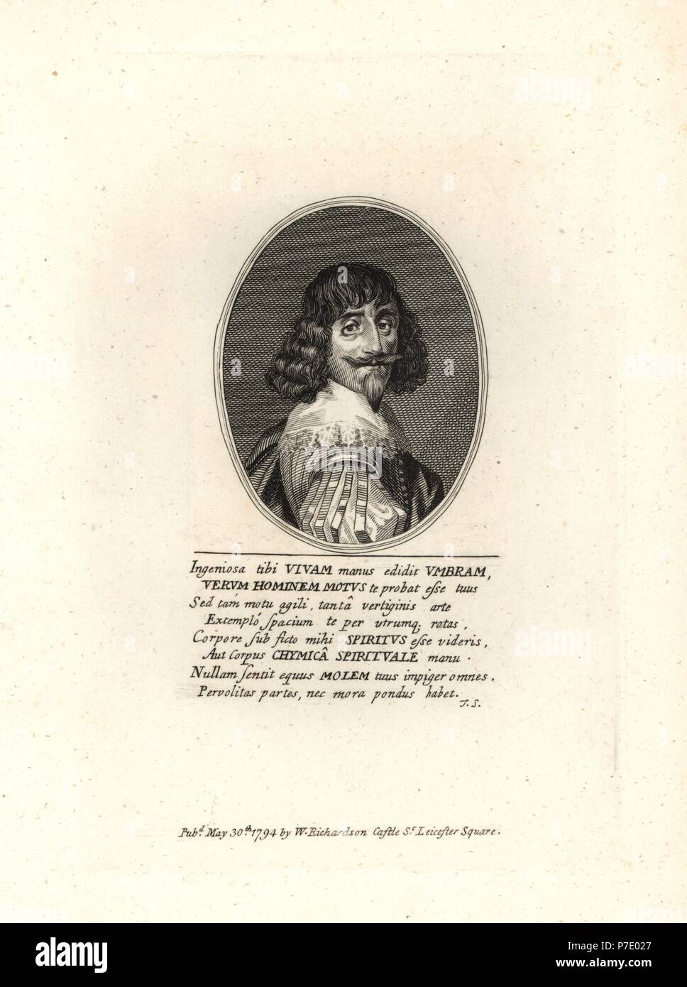 Sarà Stokes, equestre acrobat, xvii secolo. Da un ritratto di George Glover nel libro l arte di vaulting, 1652. Incisione su rame da William Richardson ritratti che illustra Granger biografico della storia dell'Inghilterra, London, 1792-1812. James Granger (1723-1776) era un ecclesiastico inglese, biografo e collezionista di stampa. Foto Stock