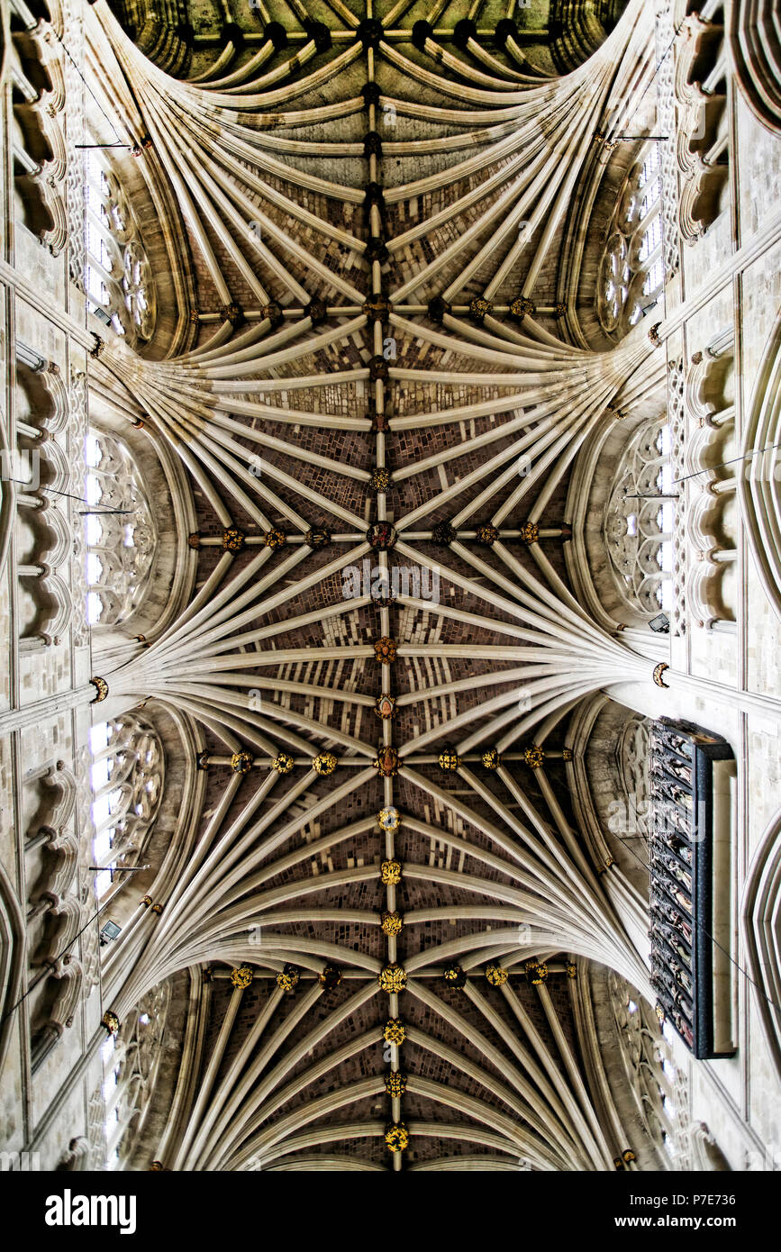 La Chiesa Cattedrale di San Pietro a Exeter, è la sede anglicana del Vescovo di Exeter, nella città di Exeter Devon, nel sud ovest dell'Inghilterra Foto Stock