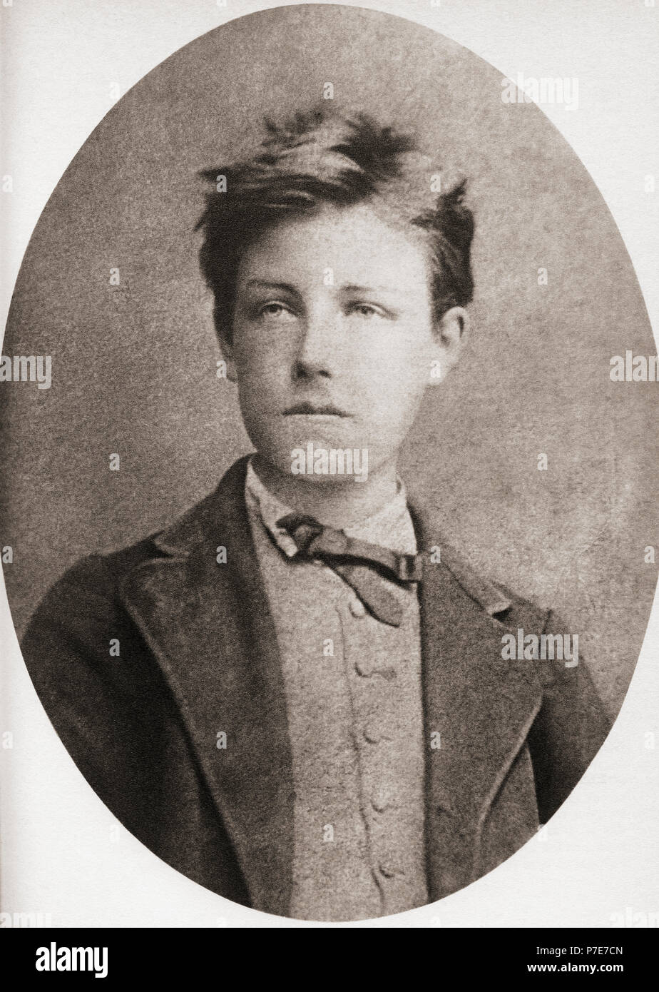 Jean Nicolas Arthur Rimbaud, 1854 - 1891. Poeta francese. Dopo una stampa contemporanea. Foto Stock