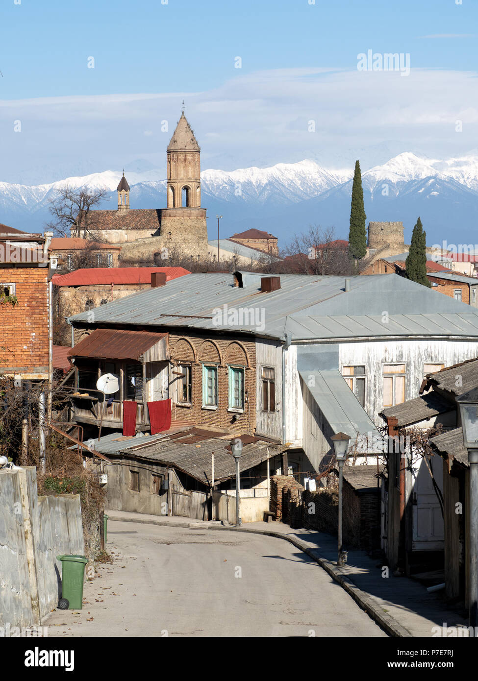 Sighnaghi town street, regione di Kakheti, Georgia Foto Stock