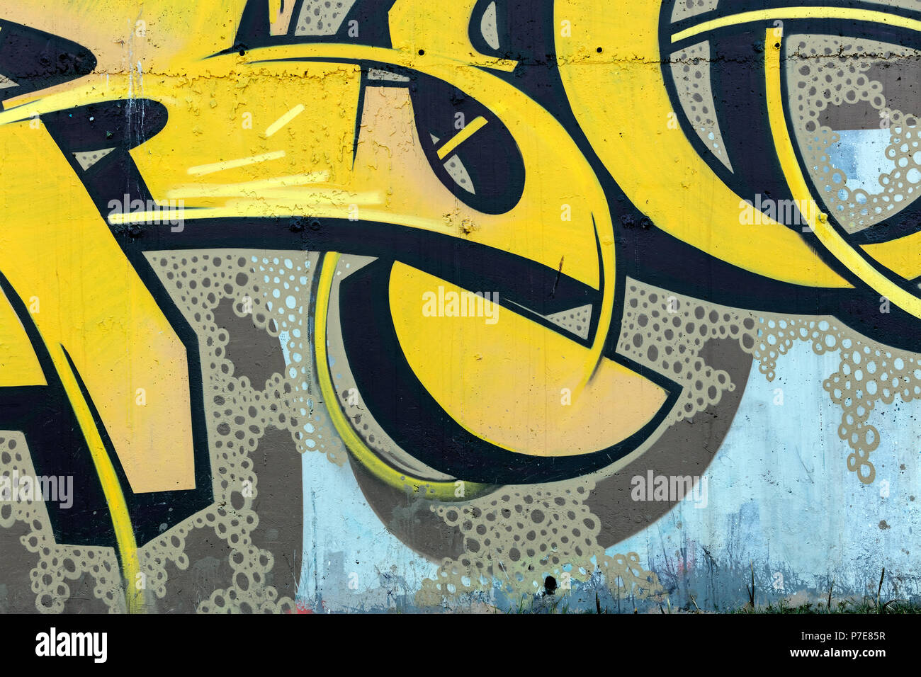 MINSK, Bielorussia - 13 Aprile 2018: frammento di arte di strada disegno. graffiti sfondo. La cultura di strada Foto Stock