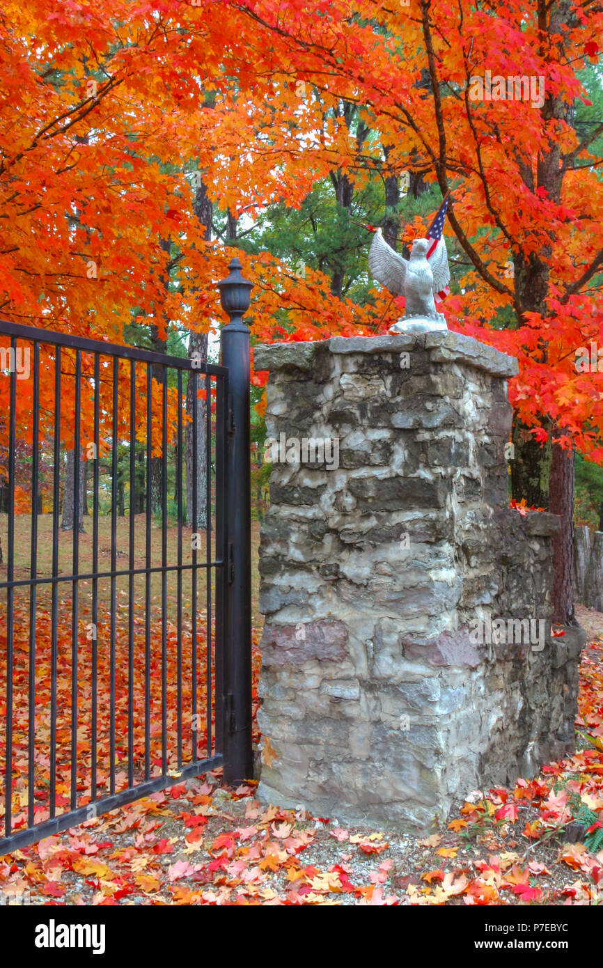Autunno in Arkansas - alberi di acero in full color a Eureka Springs, Arkansas. Foto Stock