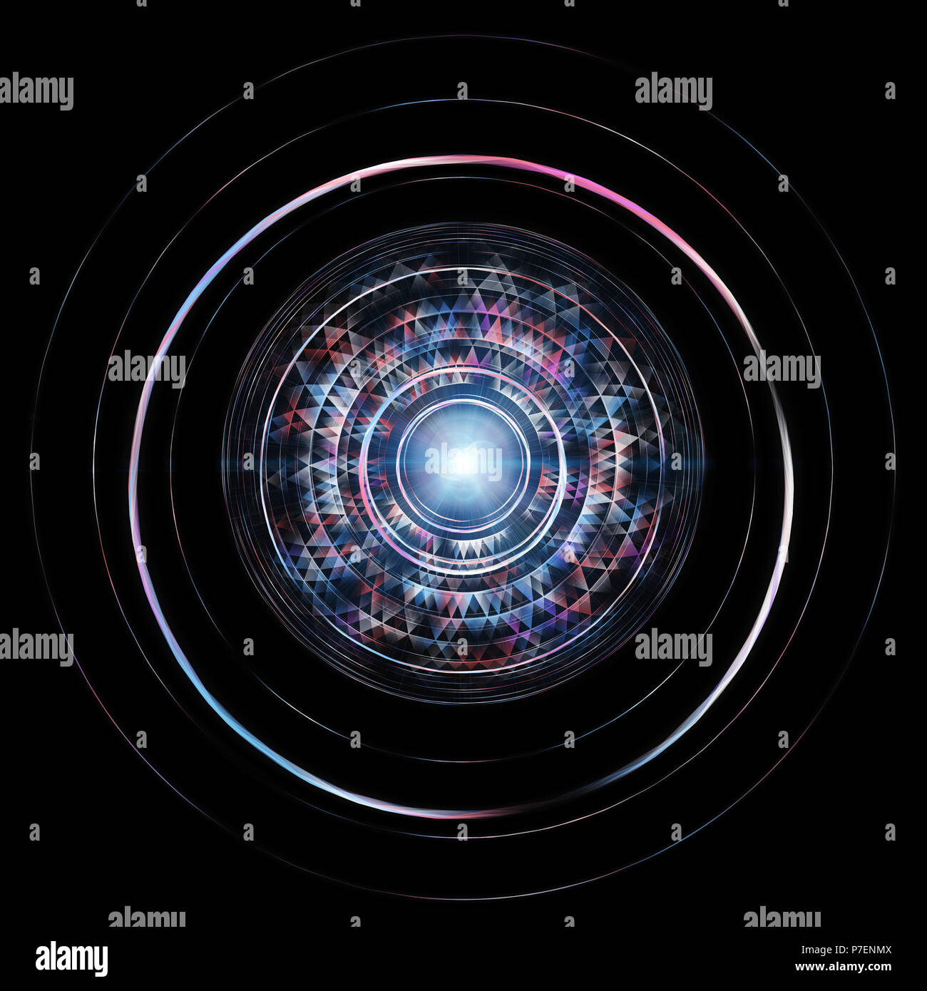 Il futuristico HUD isolati su sfondo nero. Tecnologia aliena Concept Foto Stock