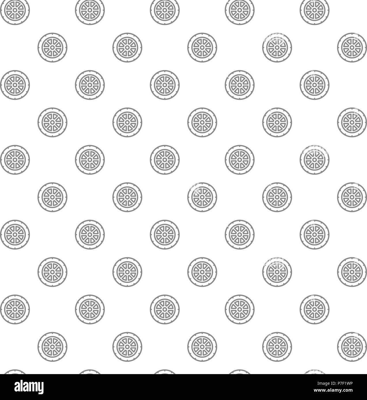 Disco semplice roulette per giochi di casinò seamless pattern con varie icone e simboli su sfondo bianco piatta illustrazione vettoriale Illustrazione Vettoriale