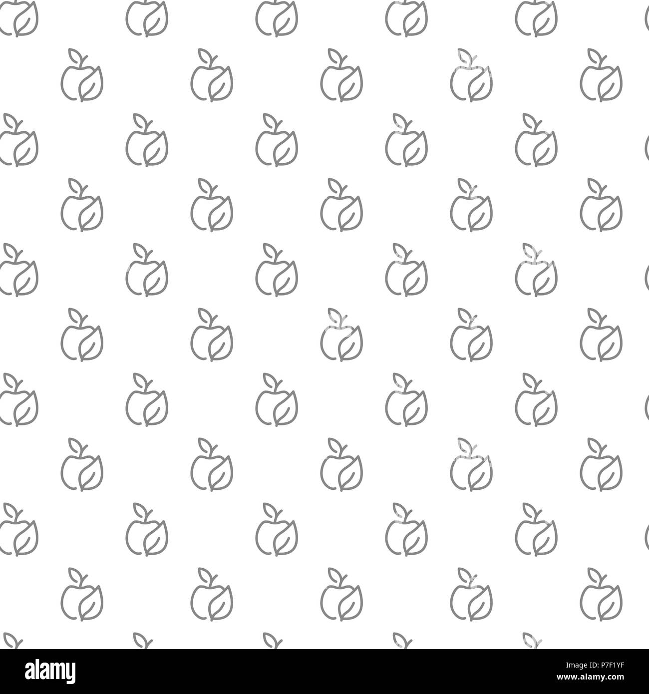 Semplice eco apple seamless pattern con varie icone e simboli su sfondo bianco piatta illustrazione vettoriale Illustrazione Vettoriale