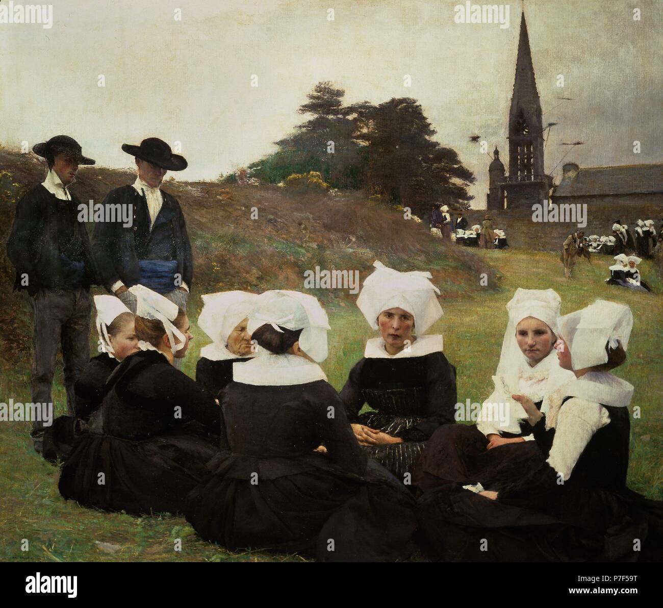 Mujeres Bretonas ganando indulgencias. Museo: Fundación Calouste Gulbenkian. Foto Stock