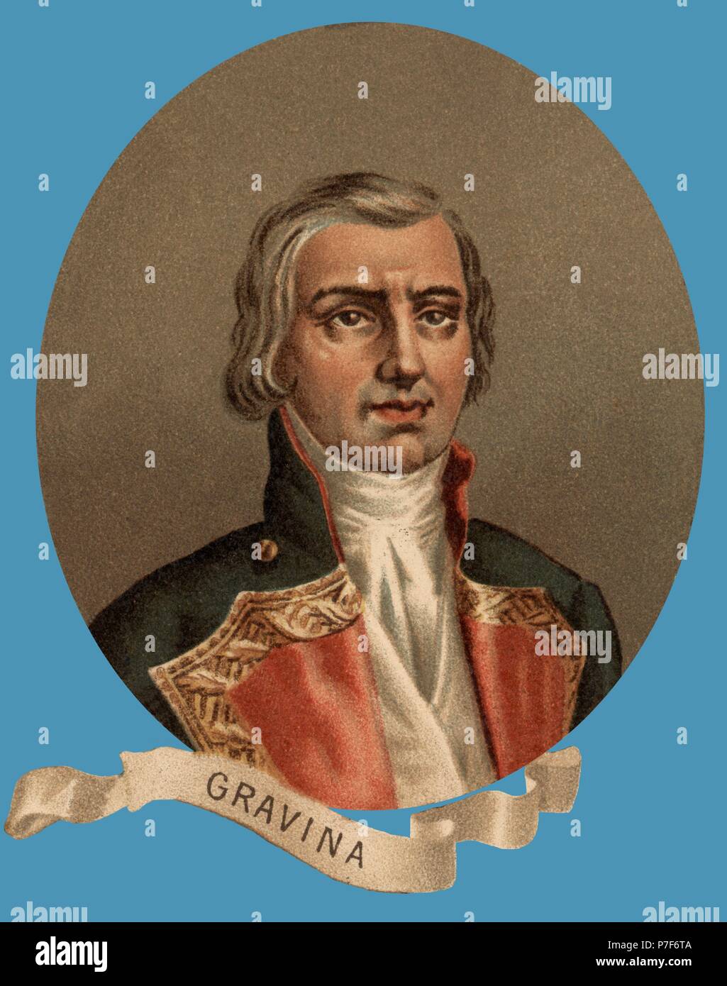 Federico Gravina (1747-1806), il generale de marina, luchó contra Inglaterra en la batalla de Trafalgar. Foto Stock