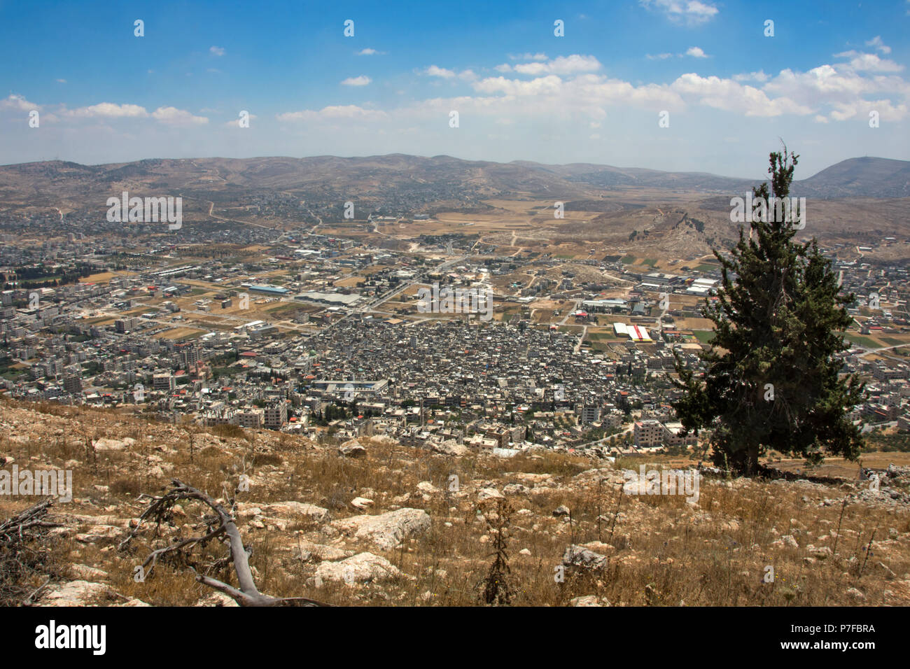 Sichem (Nablus). Vista che domina dal monte Gerezim. Foto Stock