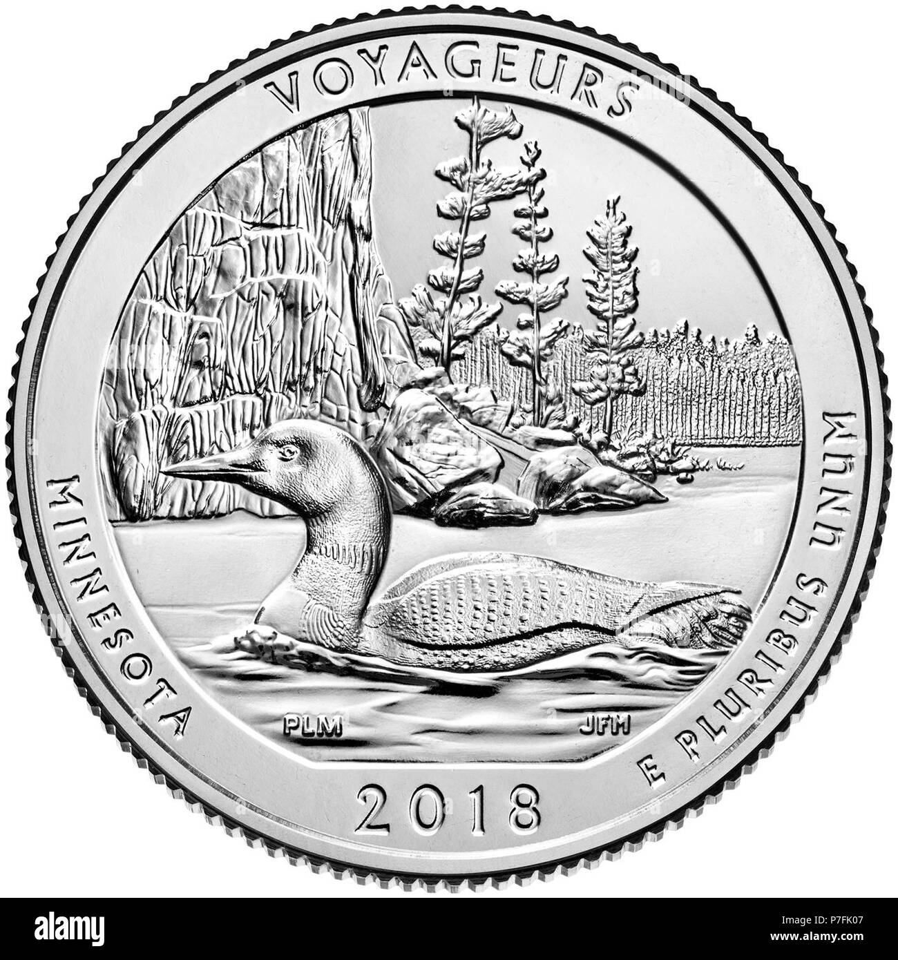2018-america-il-bello quarti-coin-voyageurs-minnesota-non circola-retromarcia. Foto Stock