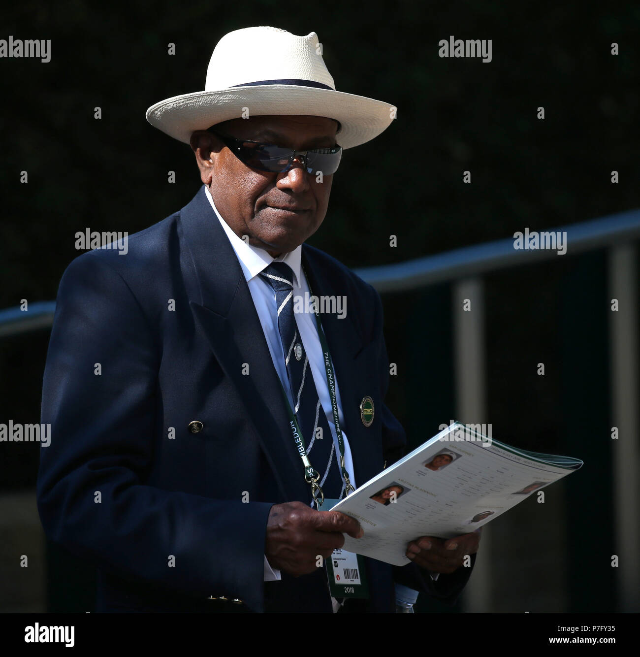 WIMBLEDON STEWARD, i campionati di Wimbledon 2018, i campionati di Wimbledon 2018 All England Tennis Club, 2018 Foto Stock