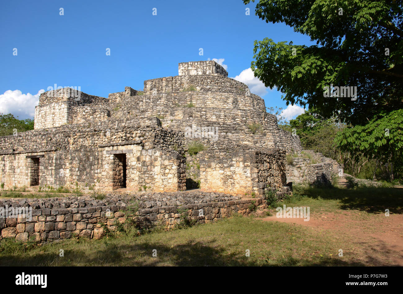 Ek Balam antica zona Maya, che si trova in corrispondenza dello Yucatan, Messico Foto Stock