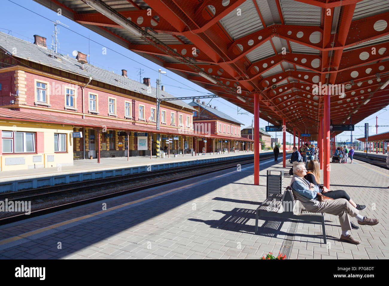 Vlakové nádraží, Veselí nad Lužnicí, Česká republika / stazione ferroviaria Veseli nad Luznici, Repubblica Ceca Foto Stock