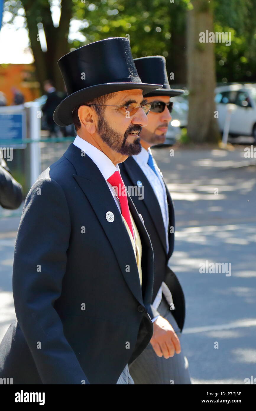 Sheikh Mohammed bin Rashid al Maktoum alle gare di Ascot, Regno Unito Foto Stock
