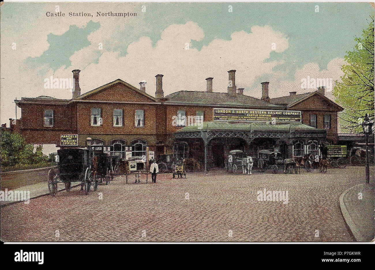 Northampton Stazione ferroviaria . 1900s 289 Northampton CASTELLO Stazione ferroviaria 2 Foto Stock