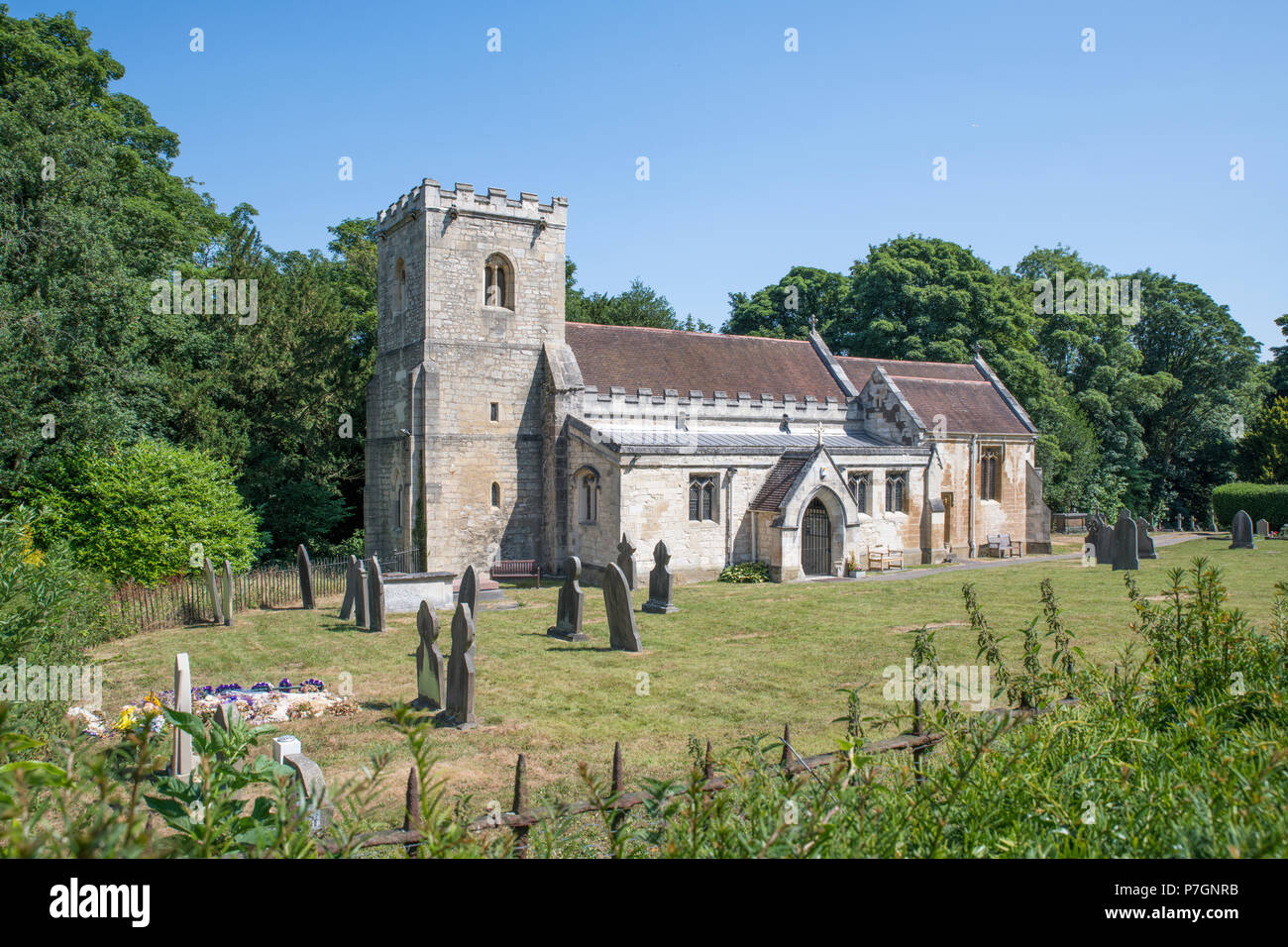 San Michele e Tutti gli Angeli Chiesa, Brodsworth, Doncaster, Inghilterra Foto Stock