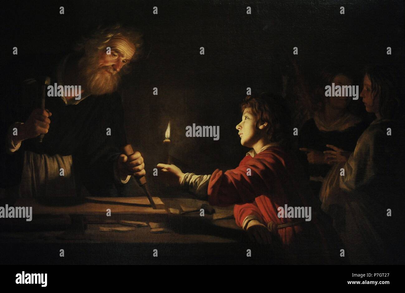 Gerrit van Honthorst (1590-1656). Pittore fiammingo. Infanzia di Cristo, c.1620, lo stato Museo Hermitage. San Pietroburgo. La Russia. Foto Stock