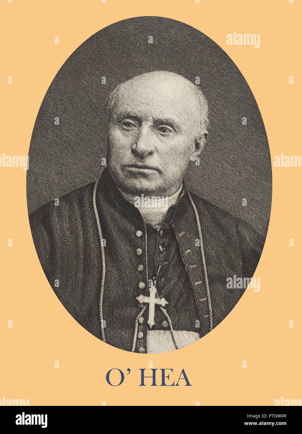 Michael O'HEA (1808-1876), Obispo de Ross, Irlanda. Participó en el Concilio Vaticano I. Grabado de 1871. Foto Stock