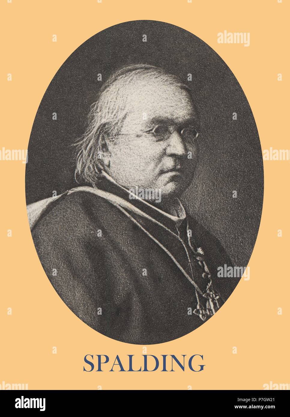 Martin John Spalding (1810-1872), arzobispo de Baltimora, Estados Unidos. Participó en el Concilio Vaticano I. Grabado de 1871. Foto Stock