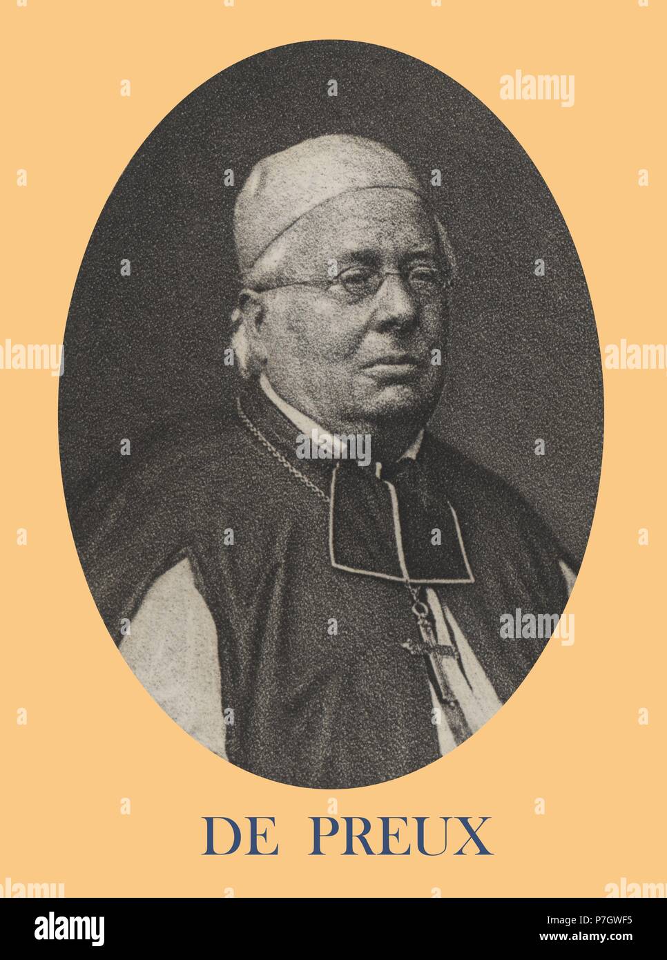 Pierre-Joseph de Preux (1795-1875), Obispo de Sión, Suiza. Participó en el Concilio Vaticano I. Grabado de 1871. Foto Stock