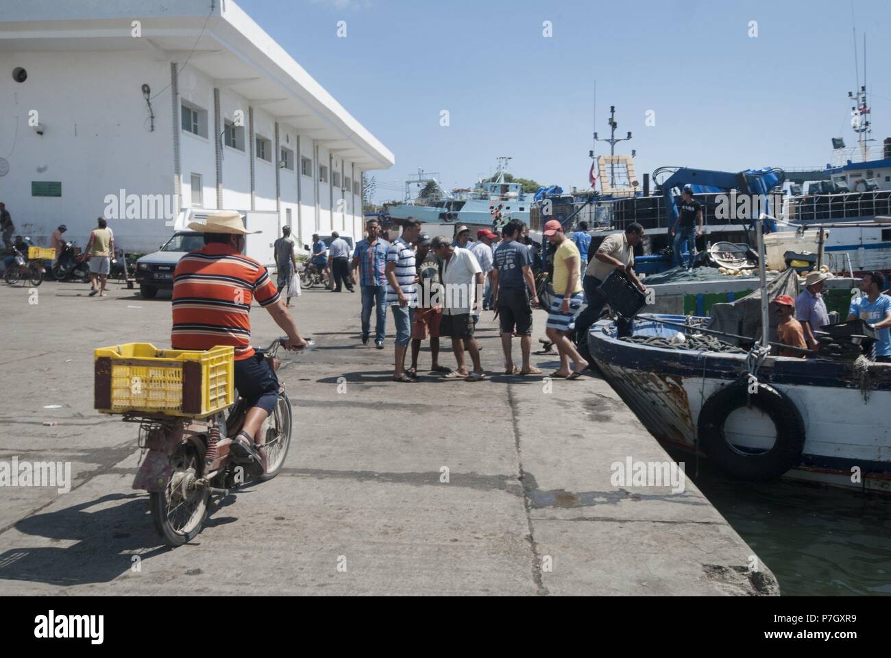 Puerto de isole Pescadores de la ciudad costera de Kélibia (Cabo Bon), Túnez. Foto Stock
