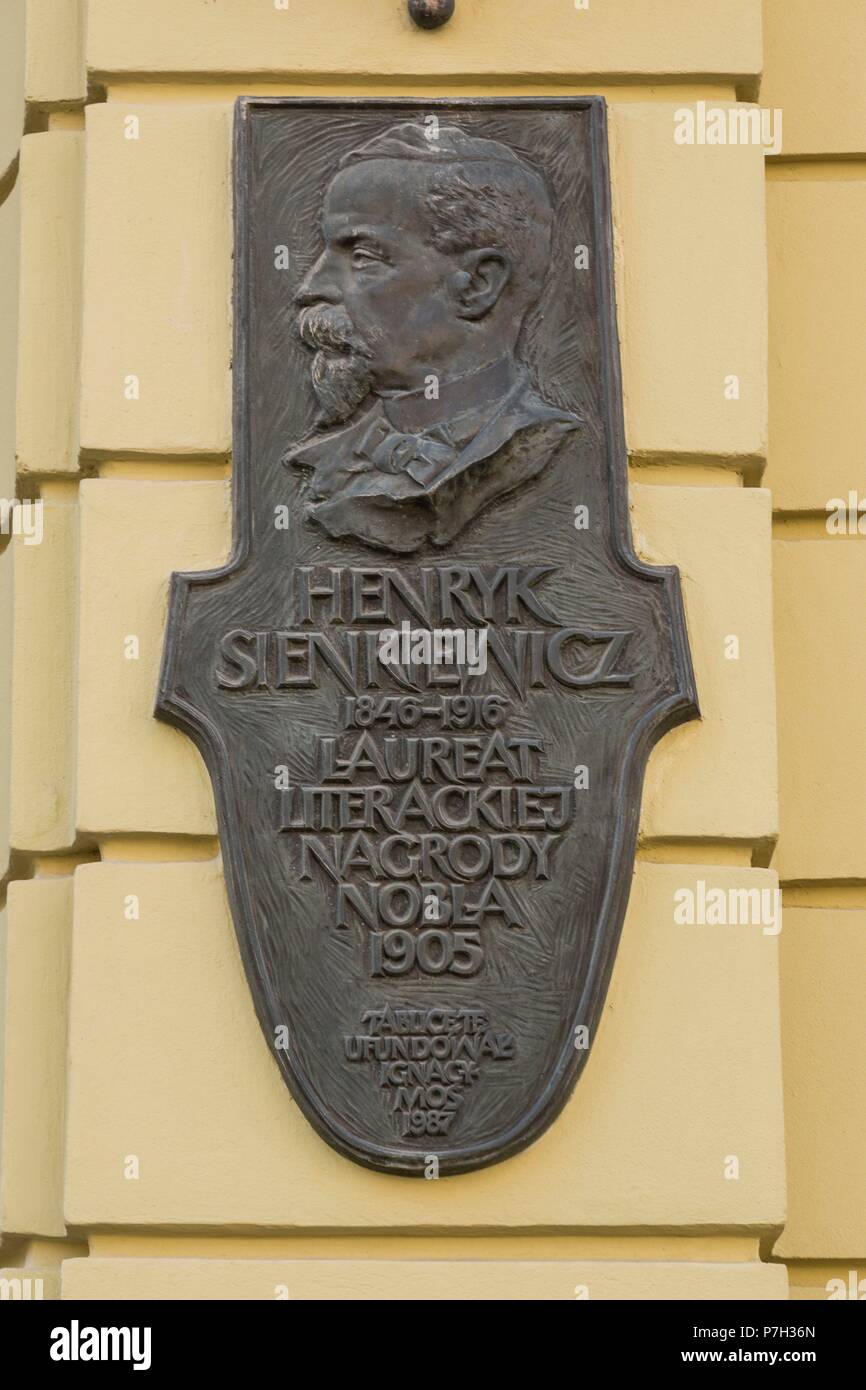 Casa del premio nobel Henrik Sienkienicz, Cracovia, Polonia, l'Europa. Foto Stock