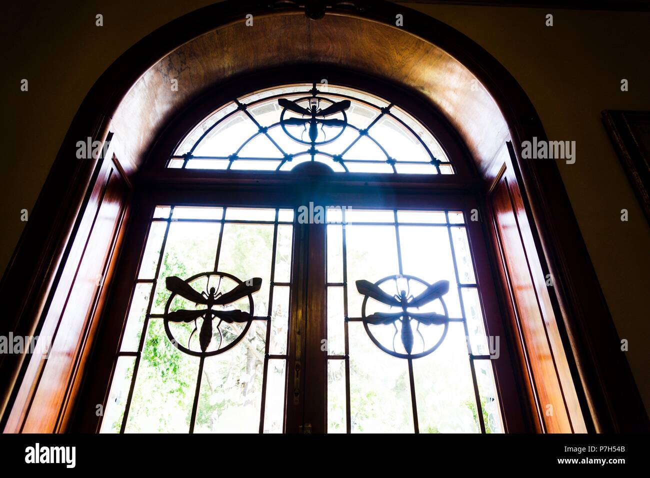 Edificio de estilo modernista de Can Prunera, siglo XX, Soller, Sierra de Tramuntana, Maiorca, isole Baleari, Spagna, Europa. Foto Stock