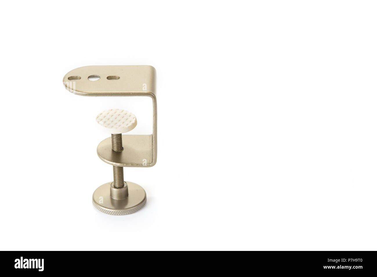 Morsetto per tavolo isolato sul bianco Foto Stock