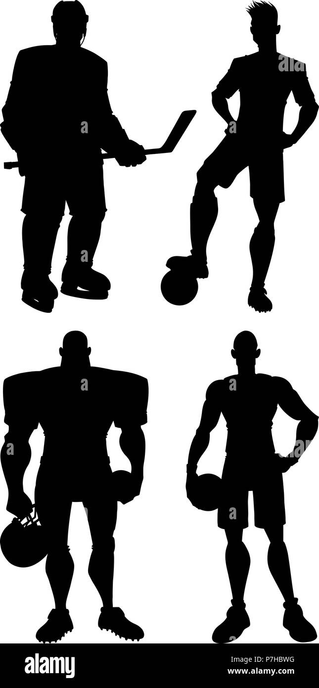 Gli atleti sagome impostato Illustrazione Vettoriale
