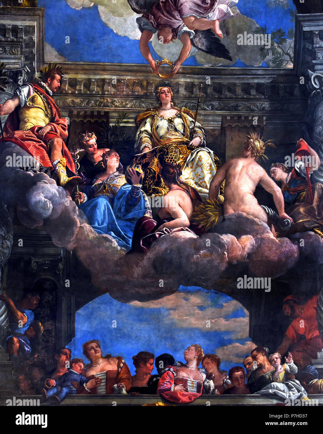 L'Apoteosi di Venezia 1582 Paolo Veronese ( Paolo Caliari 1528 – 1588) Palazzo Ducale Venezia. Jacopo Tintoretto (vero nome Jacopo Comin 1518 - 1594) Jacopo ROBUSTI Foto Stock