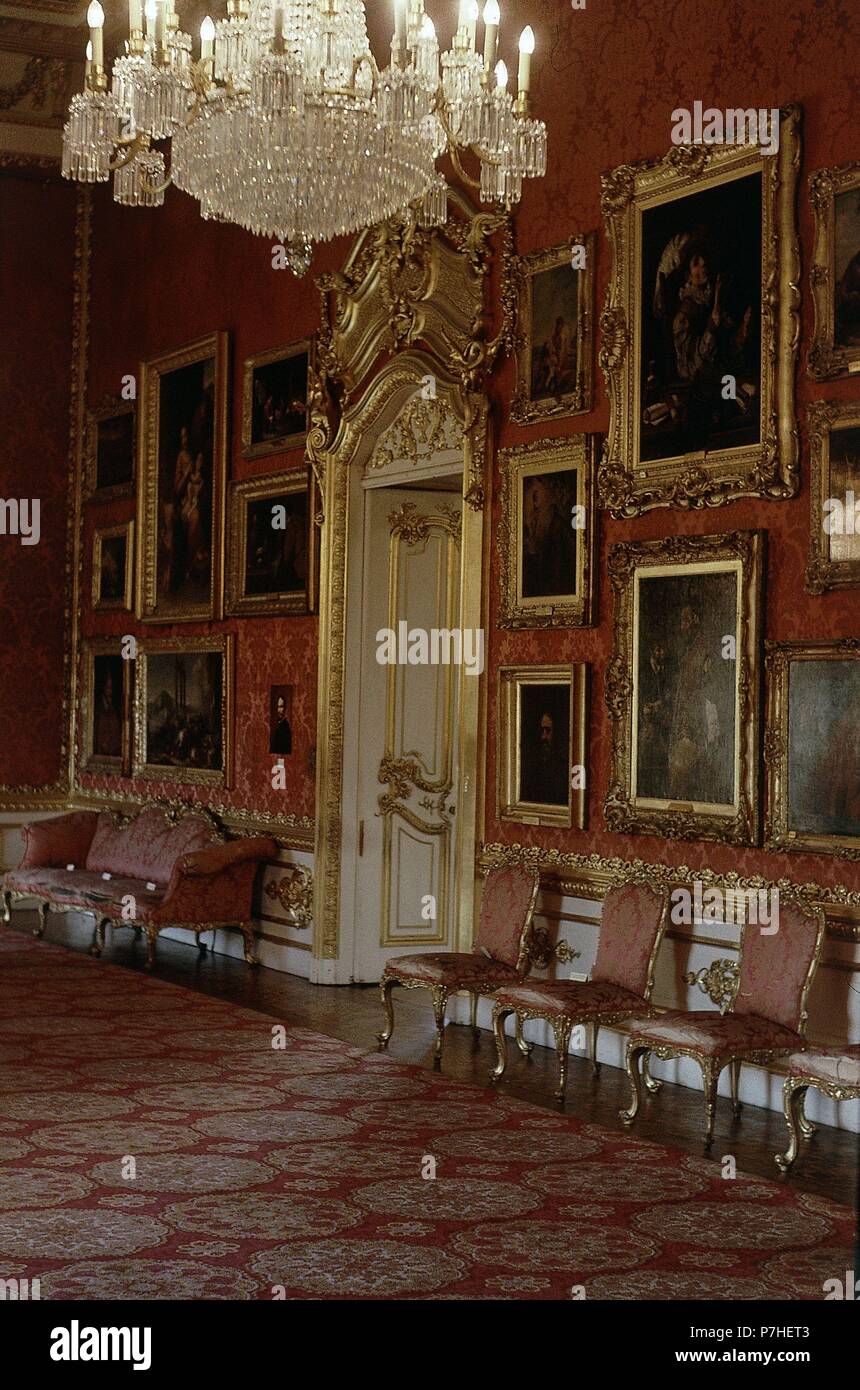 Interno-GALERIA WATERLOO DISEÑADA POR DEAN WYATT 1828-ESTILO LUIS XIV-. Autore: ADAM, ROBERT. Posizione: MUSEO WELLINGTON / ASPLEY House, Londra, Inghilterra. Foto Stock