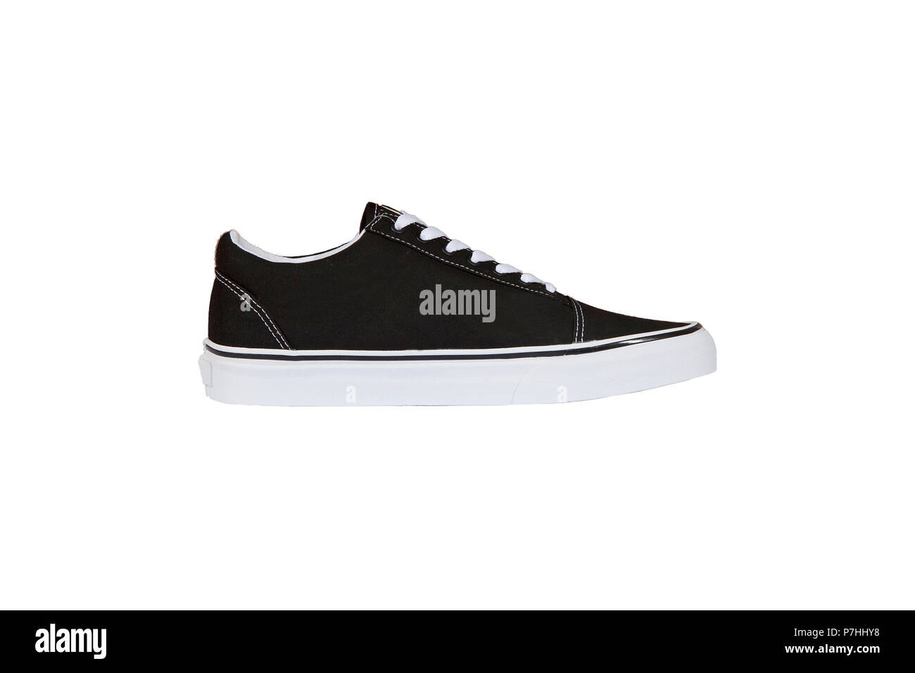 Bianco nero Sneakers isolati su sfondo bianco Foto Stock