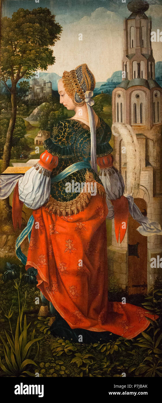 Meester van Francoforte - Santa Barbara - 1520-1530 Foto Stock