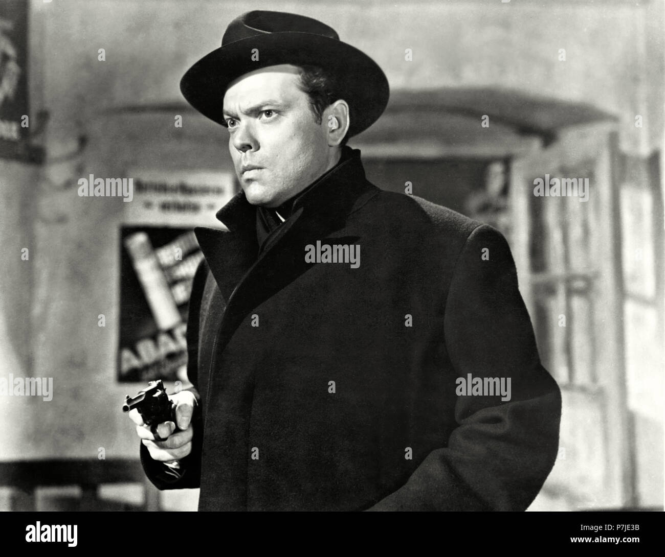 Harry Lime giocato da Orson Welles in "Il terzo uomo" di Graham Greene e diretto da Carol Reed e rilasciato nel 1949. Foto Stock