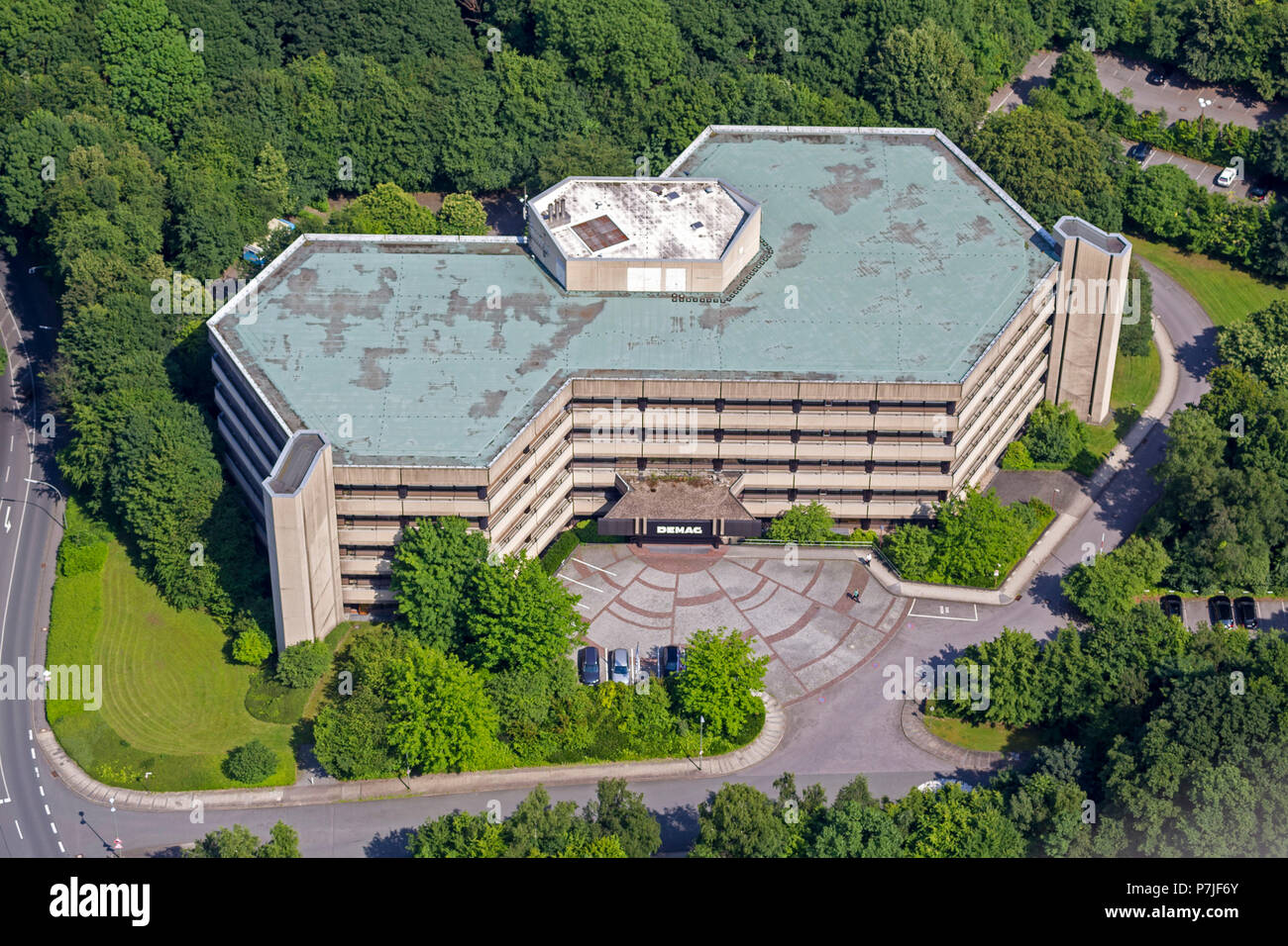 Edificio amministrativo della ex DEMAG, Demagstraße, Wetter sulla Ruhr, vista aerea Foto Stock
