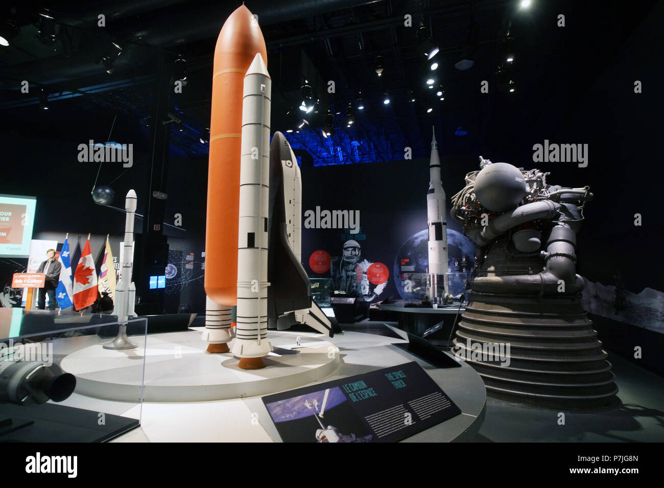 Laval, Canada, Gennaio 22, 2018. Visualizzazione statica di razzi al Cosmodome in Laval, Quebec. Credit:Mario Beauregard/Alamy Live News Foto Stock