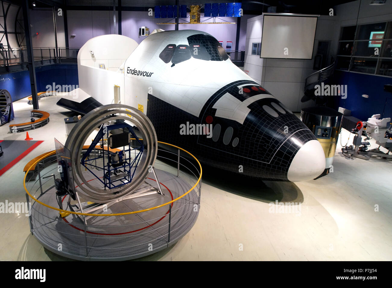 Laval, Canada, Gennaio 22, 2018. Mock-up della navetta spaziale Endeavour al Cosmodome in Laval, Québec.Credit:Mario Beauregard/Alamy Live News Foto Stock