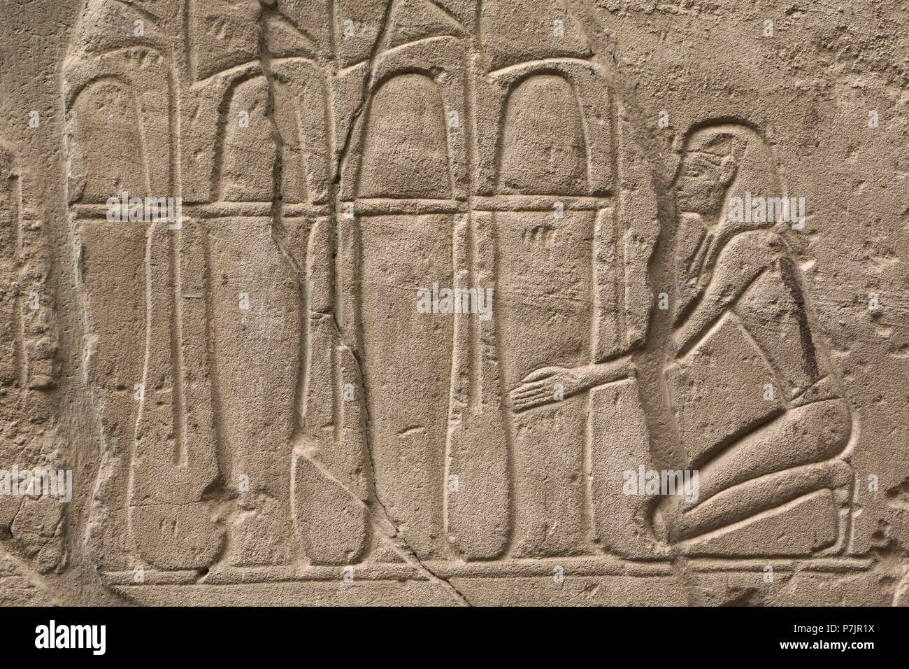 Templo de Luxor. Egipto. Situado en el corazón de la Antigua Tebe, fue construido esencialmente bajo las dinastías XVIII y XIX egipcias. Foto Stock